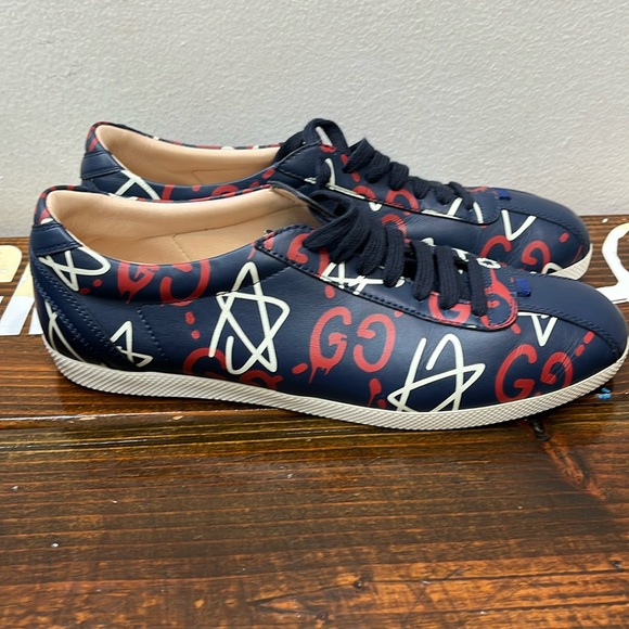 Gucci ghost print Leather Sneakers with Ghost Design - Picture 1 of 10